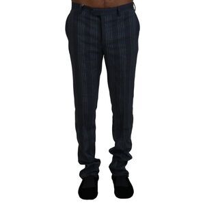 BENCIVENGA Gray Pure Wool Men Checkered Men's Pants